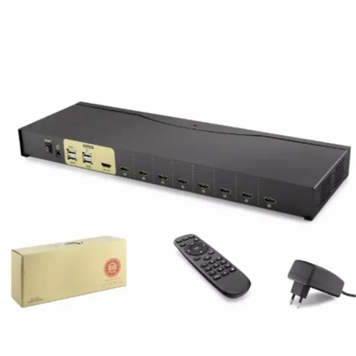 Hadron Hdx1378 8 Port Hdmi Kvm Switch  Siyah IR uzaktan kumanda (KDO)