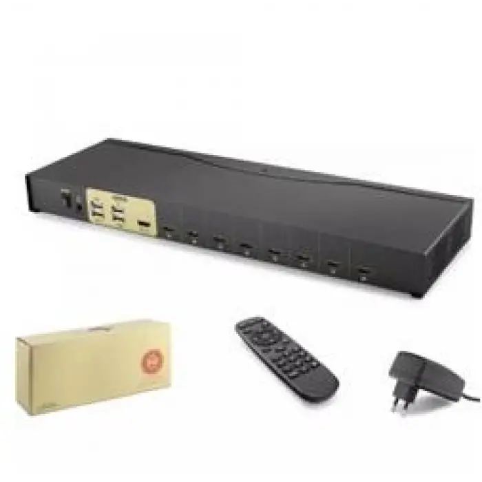 Hadron Hdx1378 8 Port Hdmi Kvm Switch  Siyah IR uzaktan kumanda (KDO)