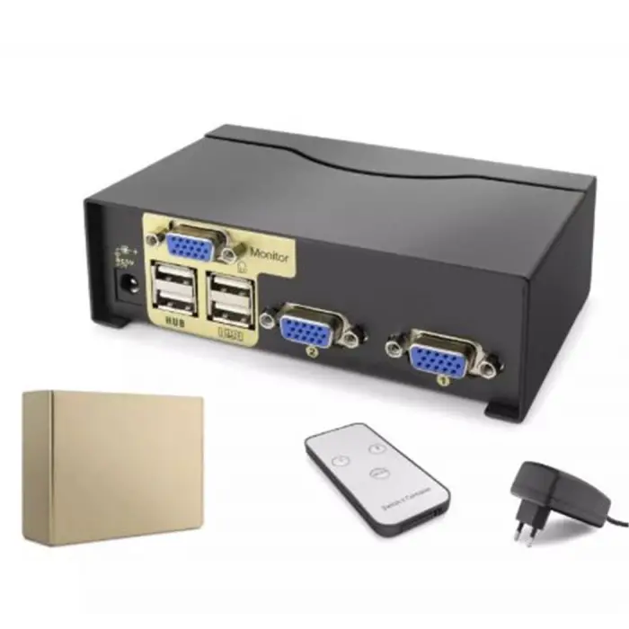 Hadron Hdx1380 2 Port Vga Kvm Switch  Uzaktan kumandalı (KDO)