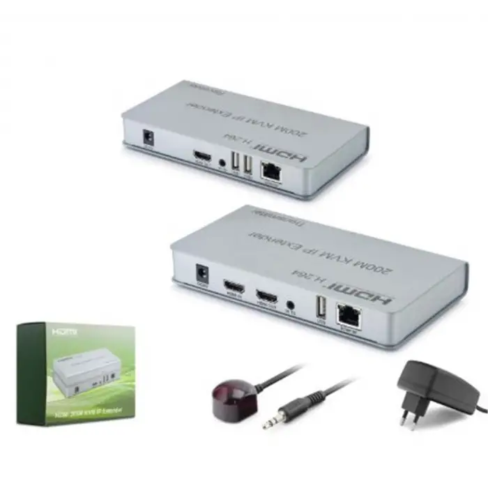 HADRON HDX1424 HDMI KVM IP Extender H.264 Loop Out IR 1080p 60 Hz 200 m Gri (KDO)