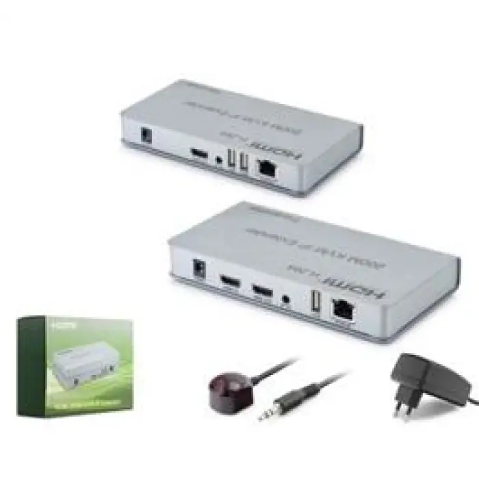 HADRON HDX1424 HDMI KVM IP Extender H.264 Loop Out IR 1080p 60 Hz 200 m Gri (KDO)