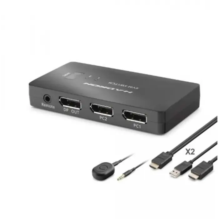 HADRON HDX1426 DisplayPort KVM Switch 2 Console USB Port 2 DisplayPort Siyah (KDO)