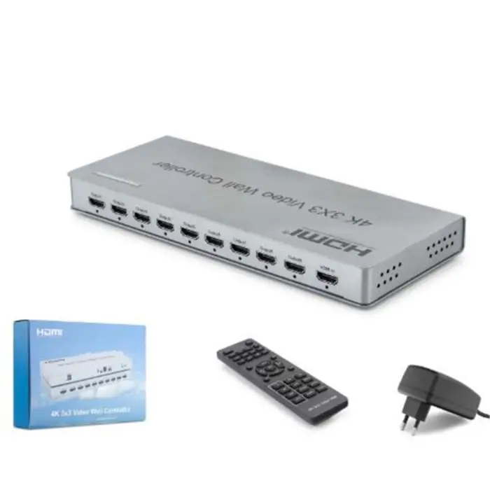 HADRON HDX1434 HDMI Video Wall Controller Kumandalı 4K 9 Ekran Gri (KDO)