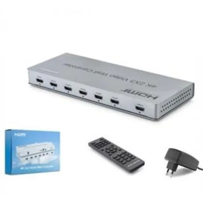 HADRON HDX1435 HDMI Video Wall Controller Kumandalı 4K 6 Ekran Gri (KDO)