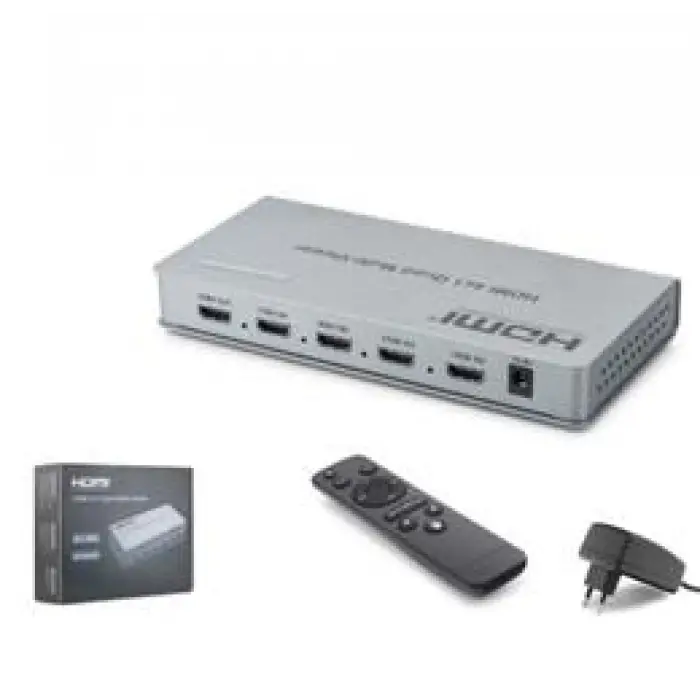 HADRON HDX1436 HDMI Quad Multi Viewer Kumandalı 4 Giriş 1 Çıkış Gri (KDO)