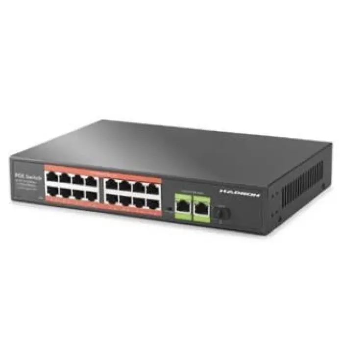 HADRON HDX1442 AI PoE Switch 16 Port 2 Uplink 1 SFP Gigabit 210W Siyah