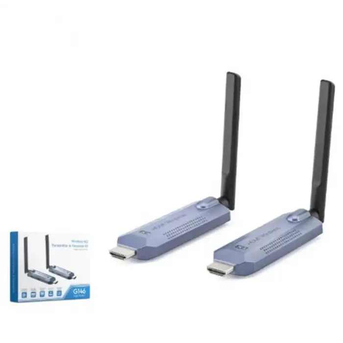 HADRON HDX1445 Kablosuz HDMI Görüntü Aktarım Seti 1080p 60 Hz 150 m Gri (KDO)