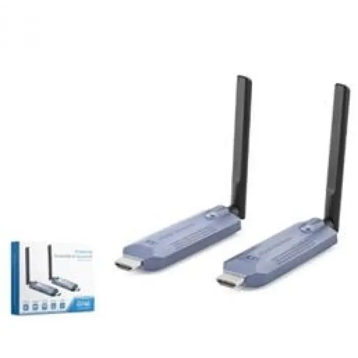 HADRON HDX1445 Kablosuz HDMI Görüntü Aktarım Seti 1080p 60 Hz 150 m Gri (KDO)