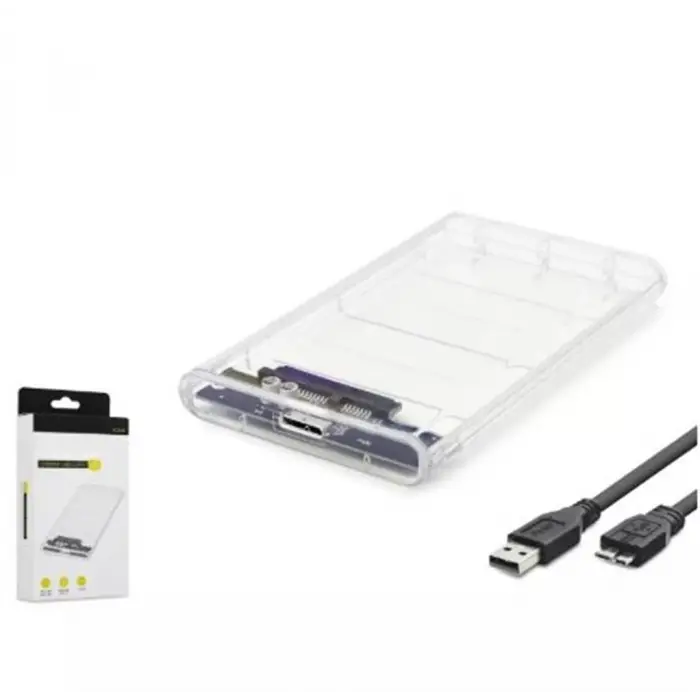 HADRON HDX1760 HDD KUTU USB3.0 PLASTİK SATA 2.5 TRANSPARENT (KDO)