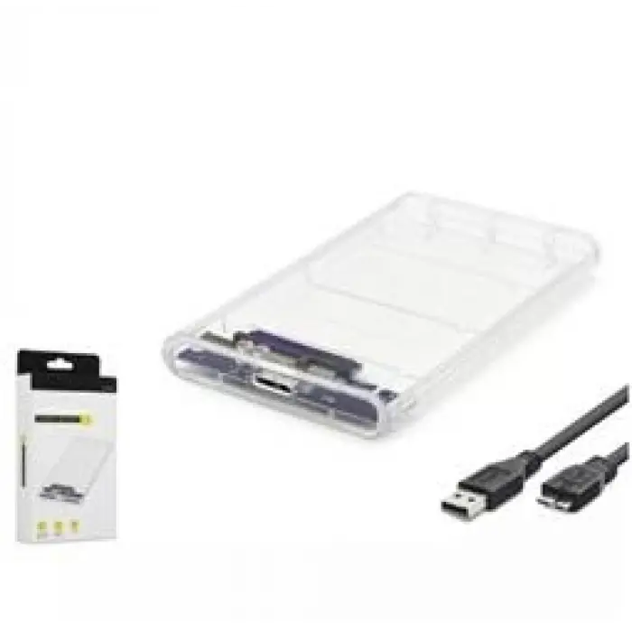 HADRON HDX1760 HDD KUTU USB3.0 PLASTİK SATA 2.5 TRANSPARENT (KDO)