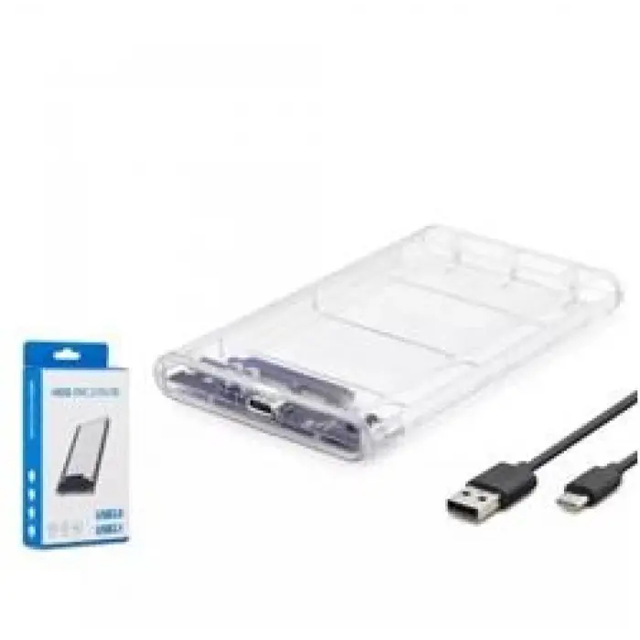 HADRON HDX1766 HDD KUTU TYPE-C3.1 + USB3.0 2.5 TRANSPARENT (KDO)