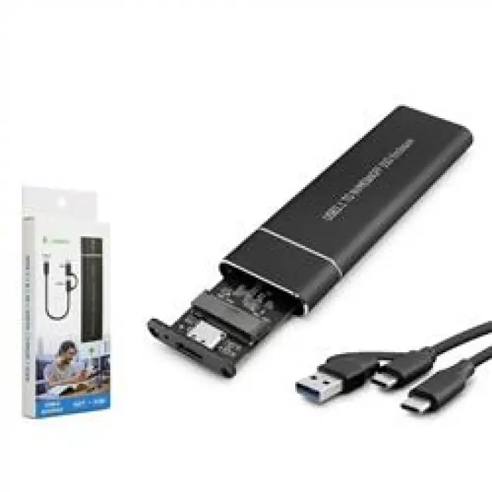 Hadron Hdx1769 Ssd Kutu Type-C3.1 + Usb3.0 Nvme M2 Chip Jms581D Siyah (KDO)