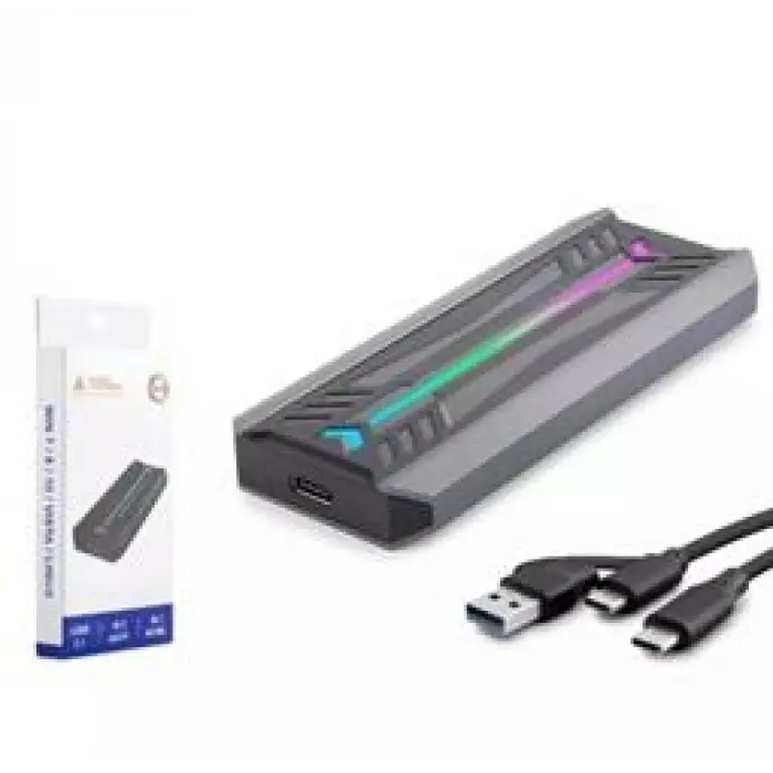HADRON HDX1775 SSD KUTU TYPE-C3.1 + USB3.0 NVME M2 CHIP RTL9210 SİYAH