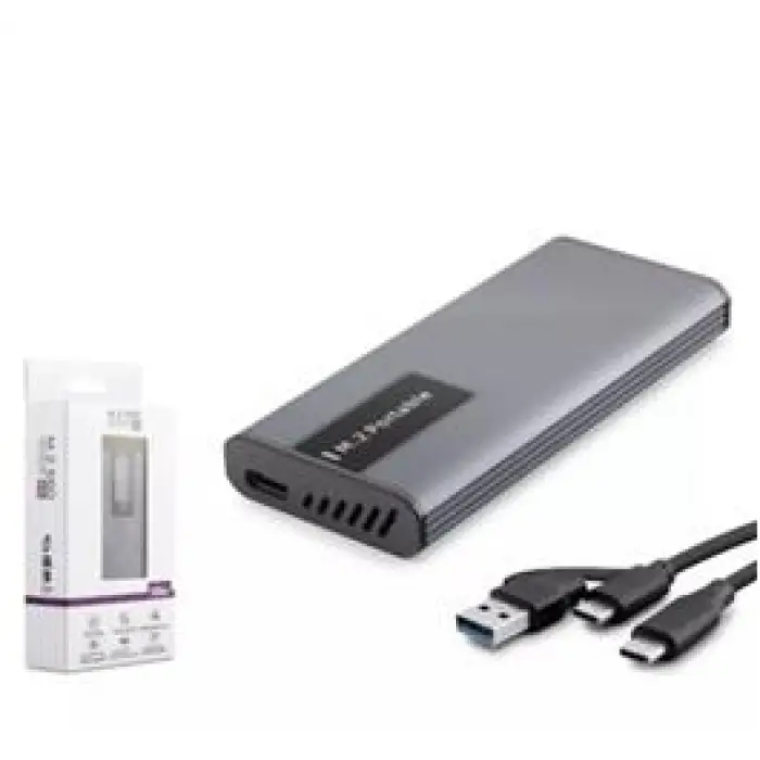 HADRON HDX1781 SSD KUTU TYPE-C3.1 + USB3.0 NGFF ALİMÜNYUM + PLASTİK M2 CHIP RTL9201R RGB GR