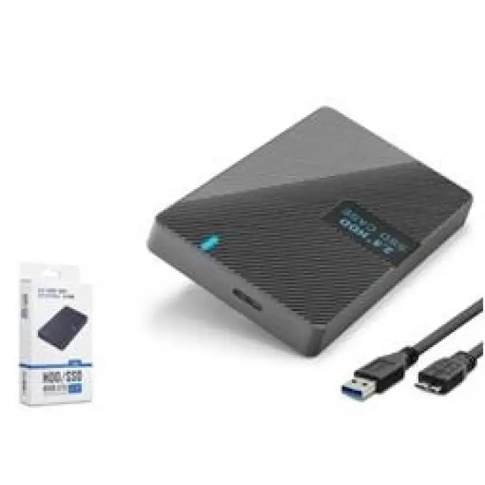 HADRON HDX1793 2.5 İnç SATA HDD-SSD Harici Disk Kutusu USB 3.0 Type-C - Siyah (KDO)