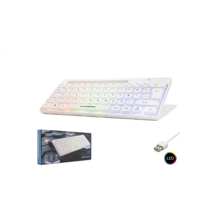 Hadron Hdx2608 Kablolu Oyuncu Mini Klavye Led Q Beyaz