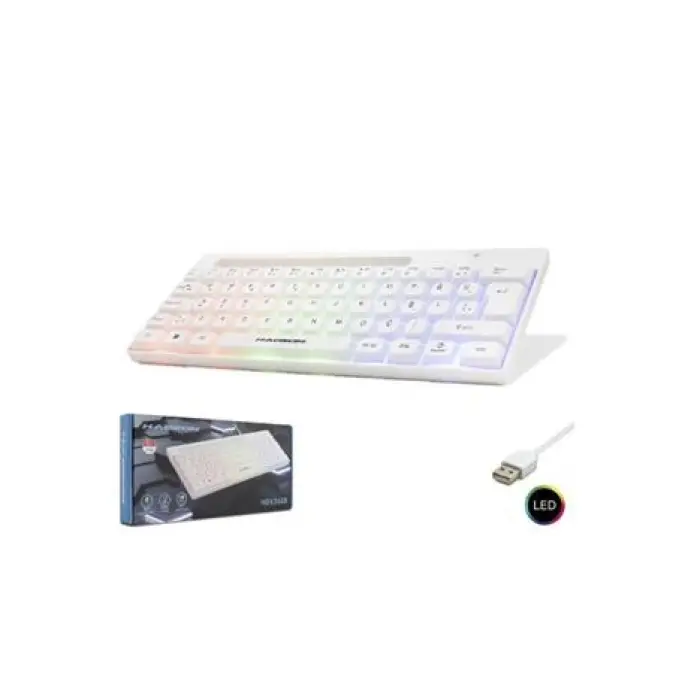 Hadron Hdx2608 Kablolu Oyuncu Mini Klavye Led Q Beyaz