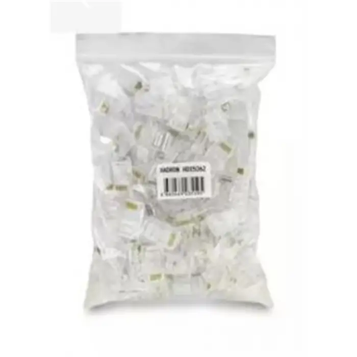 Hadron Hdx5062 Cat5 Konnektör Ez Rj45 Delikli 100Lü Paket Şeffaf (KDO)