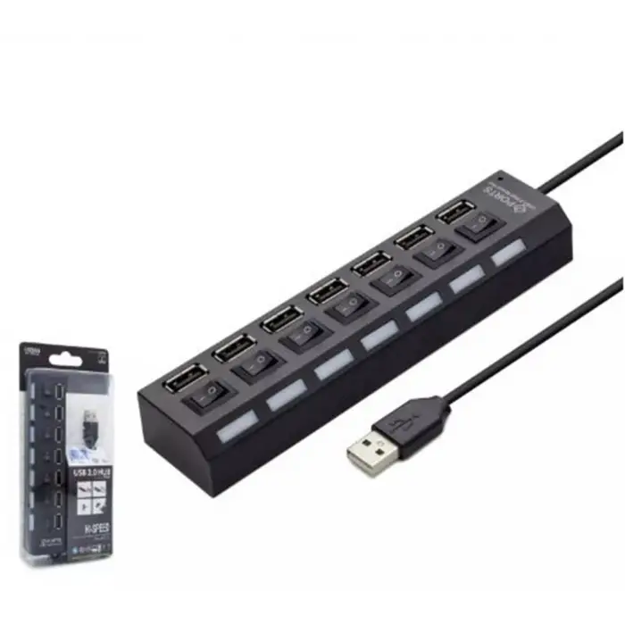 Hadron Hdx7001 Usb Hub 7-Usb Siyah Anahtarlı (KDO)