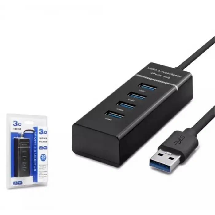 Hadron Hdx7017 Usb3.0 Hub 3-Usb + Usb3.0 30Cm Siyah (KDO)
