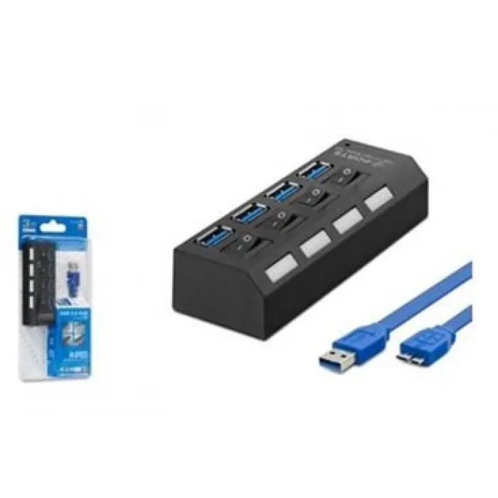 Hadron Hdx7023 Usb3.0 Hub Anahtarlı 4 Port 0,5m Siyah