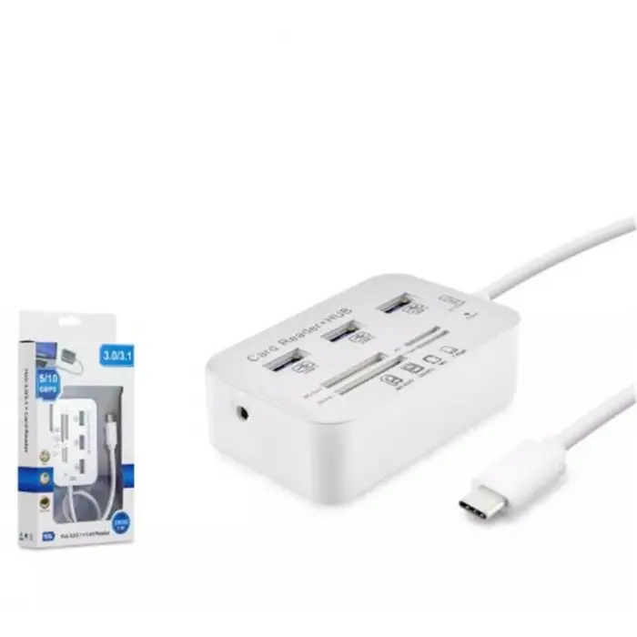 HADRON HDX7029 TYPE-C HUB COMBO 3-USB3.0 + MS + SD + M2 + TF 20CM 7IN1 BEYAZ (KDO)