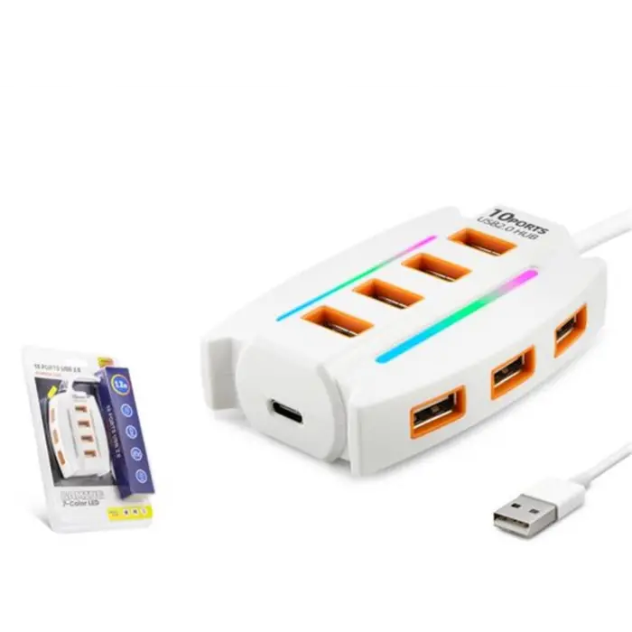 Hadron Hdx7037 Usb Hub 10-Usb 1.2M Beyaz (KDO)