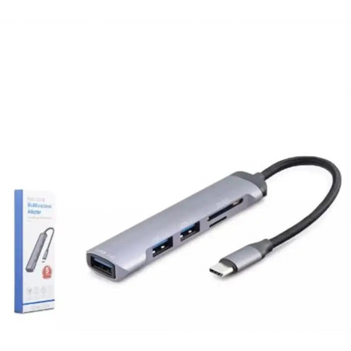 HADRON HDX7039 USB HUB COMBO 5IN1 USB type-c SD + TF CARD GRİ (KDO)