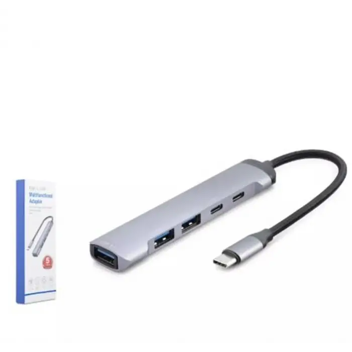 Hadron Hdx7041 Type-C Hub 5-Usb Gri