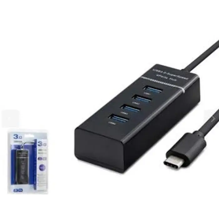 HADRON HDX7045 Type-C 3.0 Hub 4 Port 5 Gbps Siyah