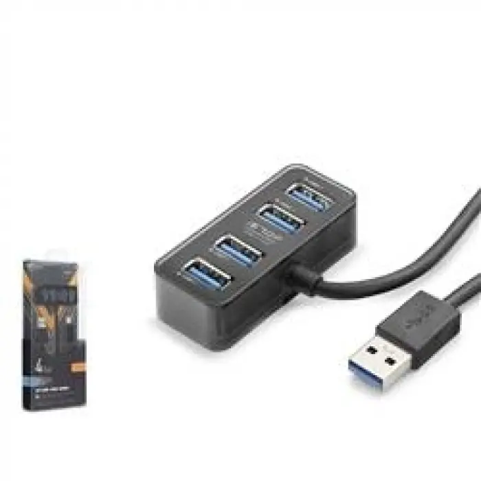 Hadron HDX7055 İetop Usb Hub 5Gbps 4x Usb-A 3.1 2in1 Usb-A-Type-C Girişli 4 Port Çoklayıcı Siyah (KDO)