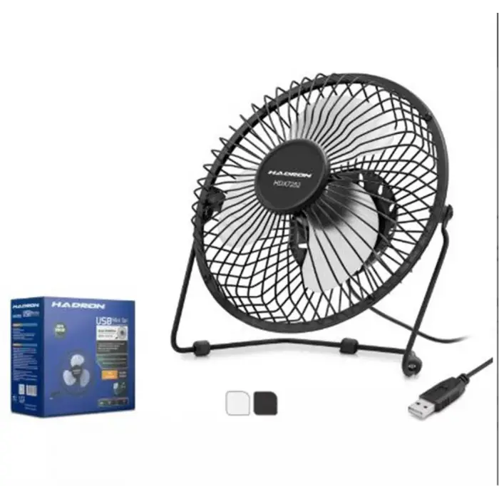 HADRON HDX7252 USB Metal Vantilatör 18 cm Siyah Beyaz (KDO)