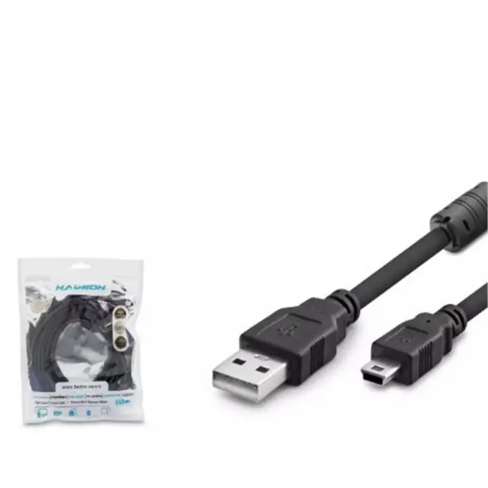 Hadron Hdx7520 Usb Mini V3-5Pin To Usb Kablo 5M Siyah (KDO)