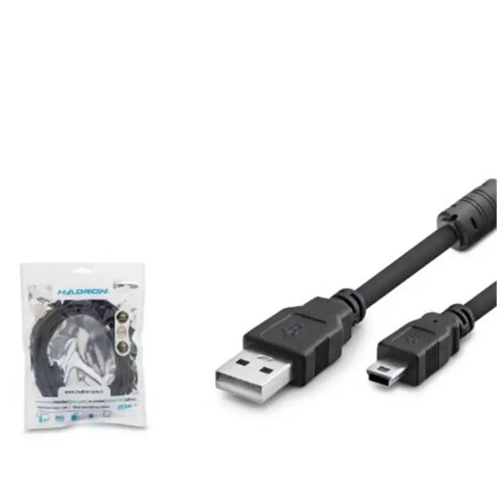 Hadron Hdx7523 Usb Mini V3-5Pin To Usb Kablo 3M Siyah (KDO)
