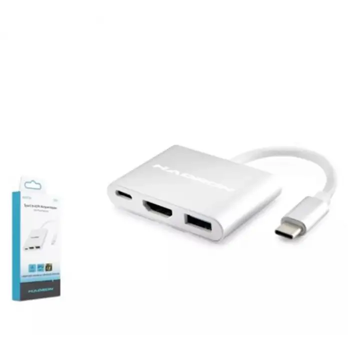 Hadron Hdx7764 Type-C Hdtv Combo Hdmi 4K 30Hz + Type-C + Usb3.0 3In1 Gri