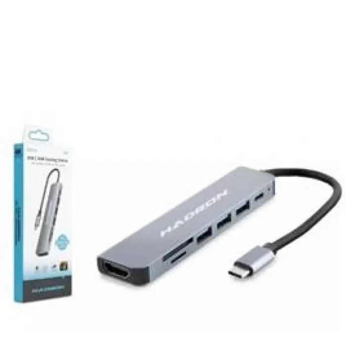 Hadron Hdx7835 Type-C Hdtv Combo Hdmi 4K 30Hz 3-Usb3.0 + Sd + Tf 7In1 Gri