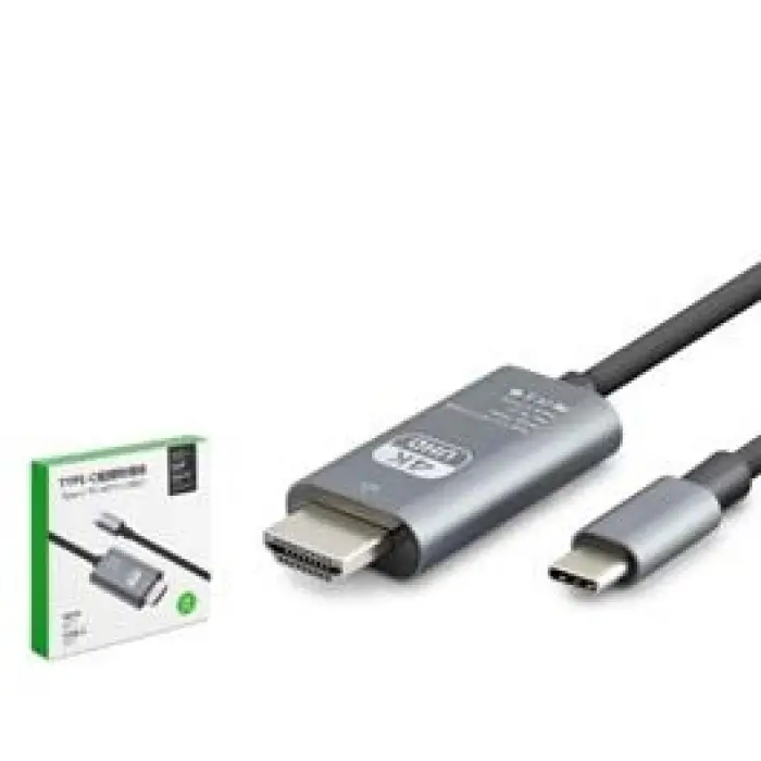 HADRON HDX7853 Type-C to HDMI Görüntü Kablosu 4K 30 Hz 1.8 m Gri (KDO)
