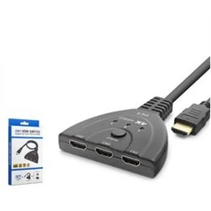 HADRON HDX7870 HDMI Switch 4K 60 Hz HDR 3 In 1 Out - Siyah