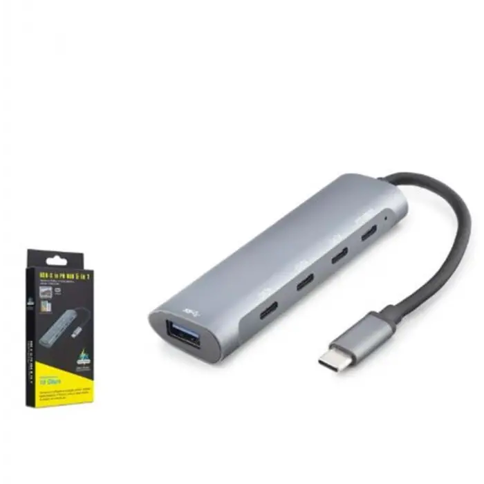 HADRON HDX7895 Type-C 3.2 Gen2 PD Hub 5 Port 10 Gbps 100W Gri (KDO)