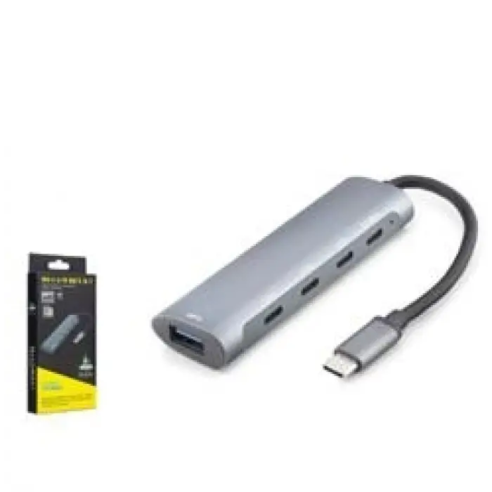 HADRON HDX7895 Type-C 3.2 Gen2 PD Hub 5 Port 10 Gbps 100W Gri (KDO)