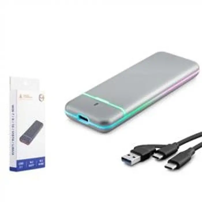 Hadron M2 Hdx1774 Ssd Kutu Type-C3.1 + Usb3.0 Nvme + Ngff M2 Chip Rtl9210B Gri (KDO)