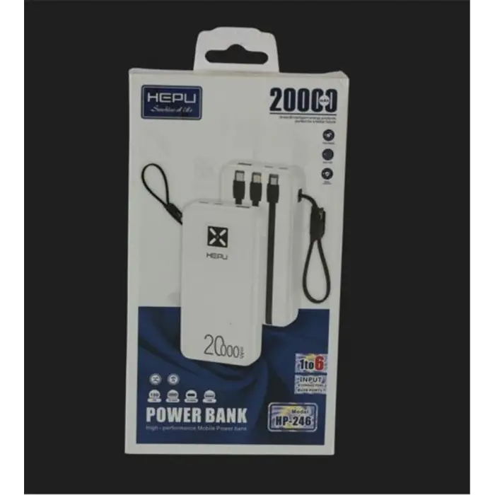 Hepu HP-246 20.000mAh Type-C,Lightining,Usb Powerbank led Gösterge