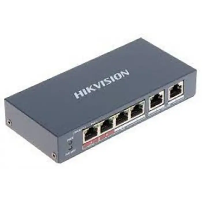 Hikvision DS-3E0106P-E-M 4 Portlu 10-100 Fast Ethernet Switch- 4 Port Poe 35W (KDO)