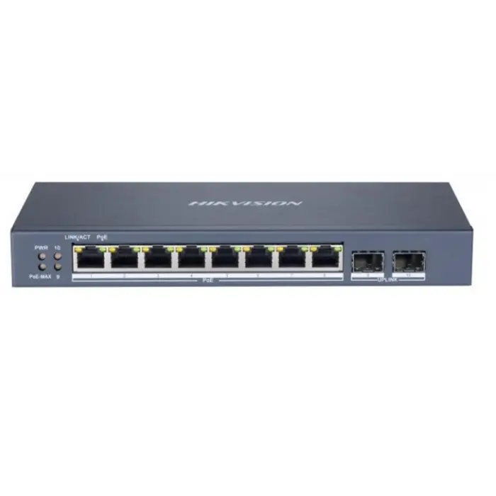 Hikvision DS-3E1510P-SI 8 Port 10-100-1000 Mbps Gigabit Akıllı Yönetilebilir PoE Switch