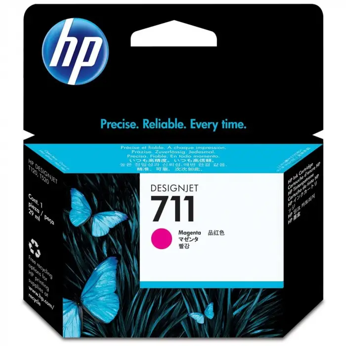 HP 711 Magenta Kırmızı 29ML Plotter Kartuşu CZ131A (KDO)