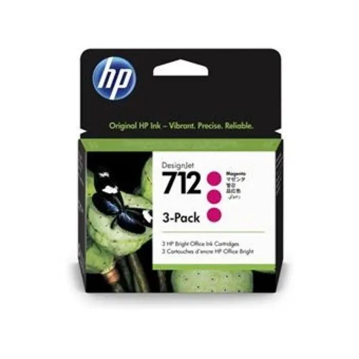HP 712 Magenta Kırmızı 29ML 3Lü Paket Plotter Kartuşu 3ED78A (KDO)
