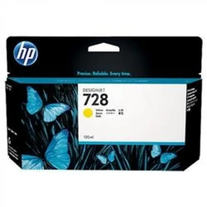 HP 728 Yellow Sarı 130ML Plotter Kartuşu F9J65A (KDO)