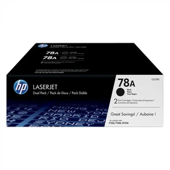 HP 78AF Black Siyah Çiftli 2.100 Sayfa Toner CE278AF (KDO)