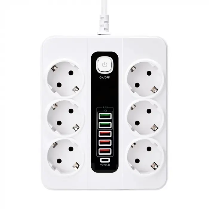 Hp-h04 3000w 10amper 6’lı 2metre Uzatma Kablolu Çoklu Termal Akım Priz