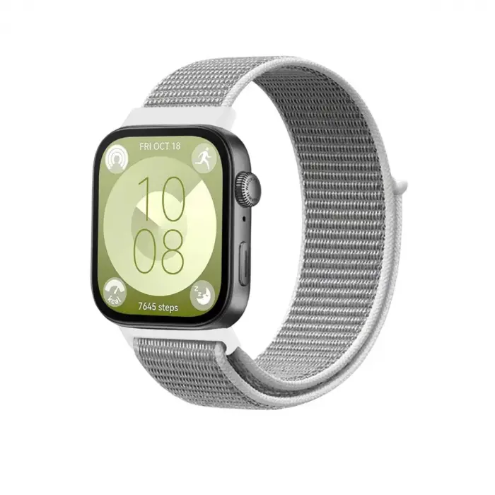 Huawei Fit 4 Hasırlı Cırtcırtlı Kordon - Beyaz